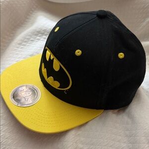 Bioworld Batman Black and Yellow Snapback Hat with Cityscape Visor
